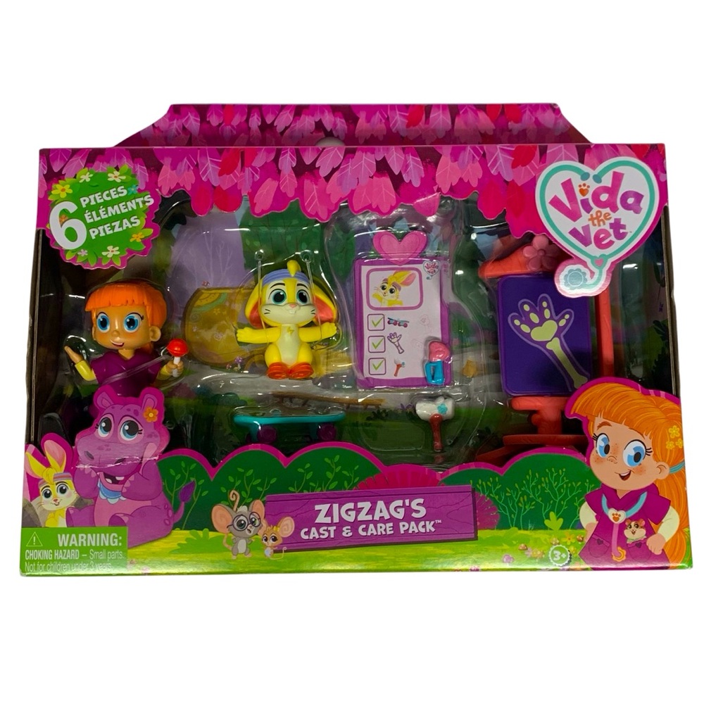 Vida The Vet ZigZag’s Cast & Care Playset Figures & Accessories 6 Pieces
